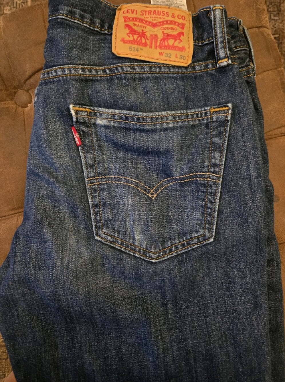 Levi's Men’s Dark Blue Straight Jeans with Red Tab
